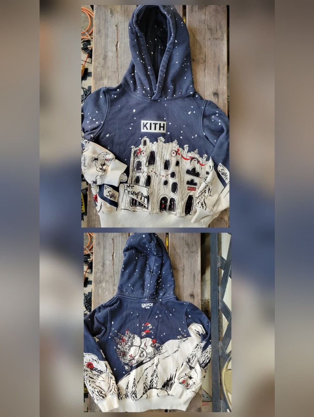 LIMITED EDITION KITH KIDS x THE GRIMCH SZ M VGUC NAVY Scenic Sweatshirt